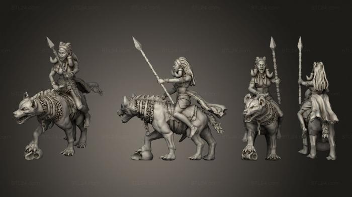 Military figurines (Tribe Princess Rider Hyena Mount, STKW_13872) 3D models for cnc