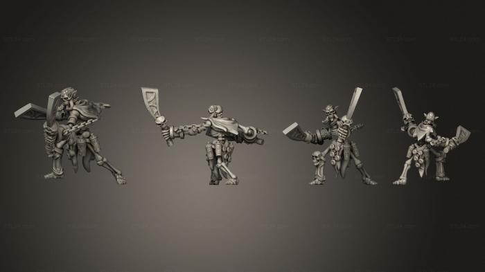 Статуэтки военные (Скелет Тролля, Атакующий Больших Размеров, STKW_13913) 3D модель для ЧПУ станка