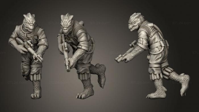 Military figurines (Lizard hunter, STKW_1394) 3D models for cnc