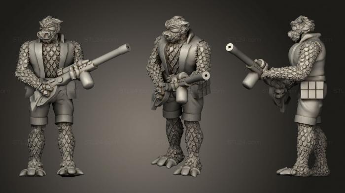 Статуэтки военные (Человек - ящерица, STKW_1395) 3D модель для ЧПУ станка