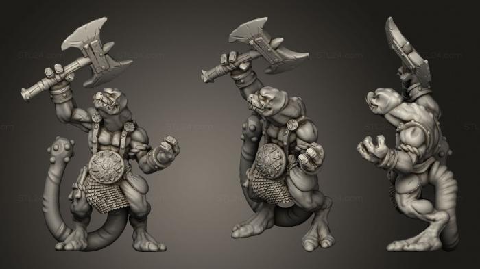 Military figurines (Lizardeye warrior, STKW_1396) 3D models for cnc