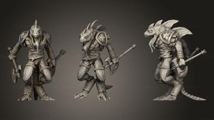 Military figurines (Lizardfolk Axe Daredevil 2, STKW_1397) 3D models for cnc