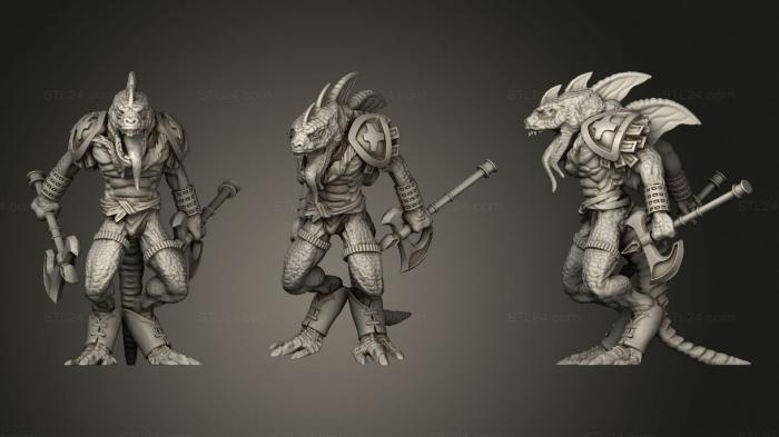 Military figurines (Lizardfolk Axe Daredevil, STKW_1398) 3D models for cnc