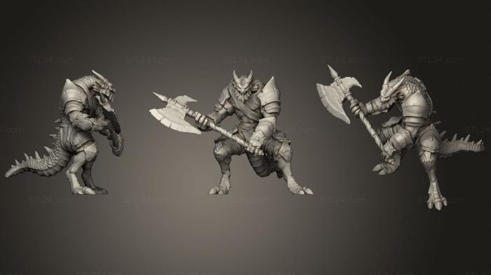 Military figurines (Lizardfolk Juggernaut Axe, STKW_1401) 3D models for cnc