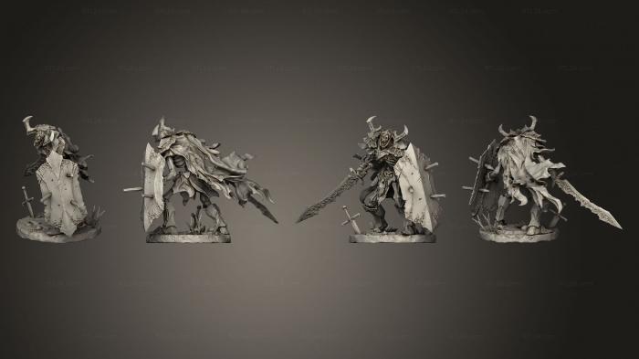 Military figurines (Undead Knights pose 1 3 base, STKW_14068) 3D models for cnc