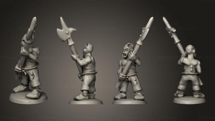 Military figurines (Undead Pirate Crew with Halberd 1, STKW_14077) 3D models for cnc