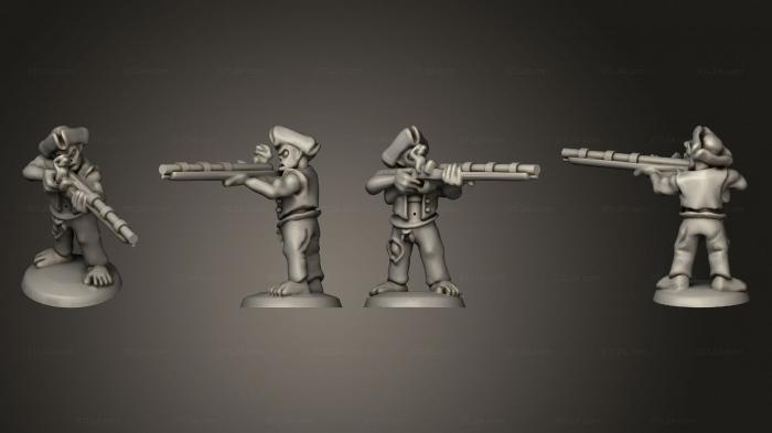 Статуэтки военные (Команда пиратов-нежити с мушкетами 2, STKW_14088) 3D модель для ЧПУ станка