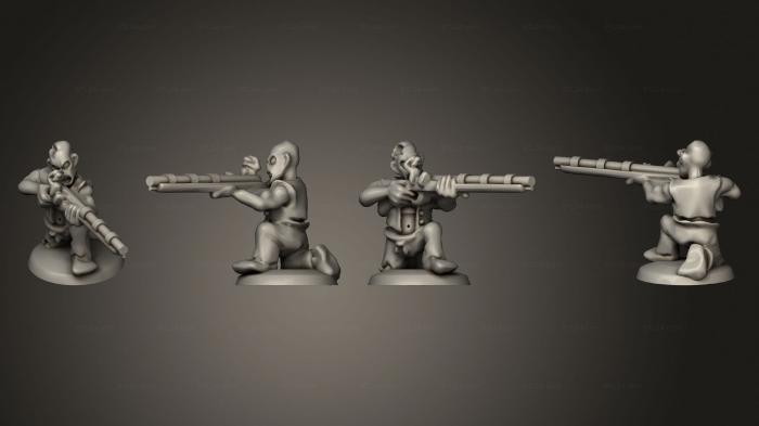 Статуэтки военные (Команда пиратов-нежити с мушкетами 6, STKW_14092) 3D модель для ЧПУ станка