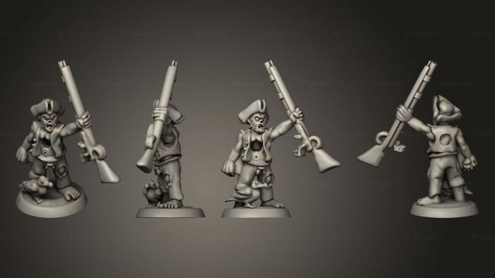 Military figurines (Undead Pirate Crew with Muskets Champion, STKW_14094) 3D models for cnc