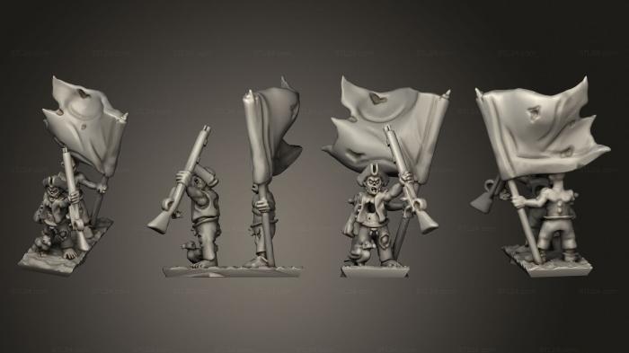 Military figurines (Undead Pirate Crew with Muskets Command Strip 1, STKW_14095) 3D models for cnc