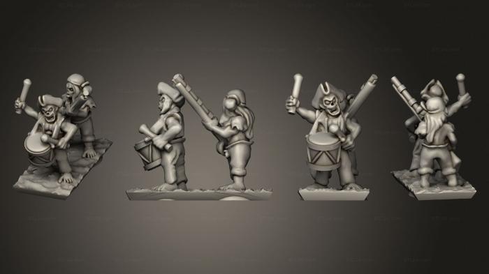 Military figurines (Undead Pirate Crew with Muskets Command Strip 2, STKW_14096) 3D models for cnc