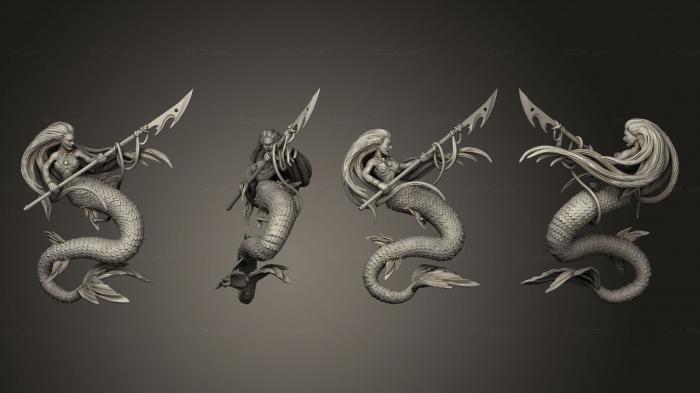 Military figurines (Underwater Mayhem Mermaid Harpoon, STKW_14145) 3D models for cnc