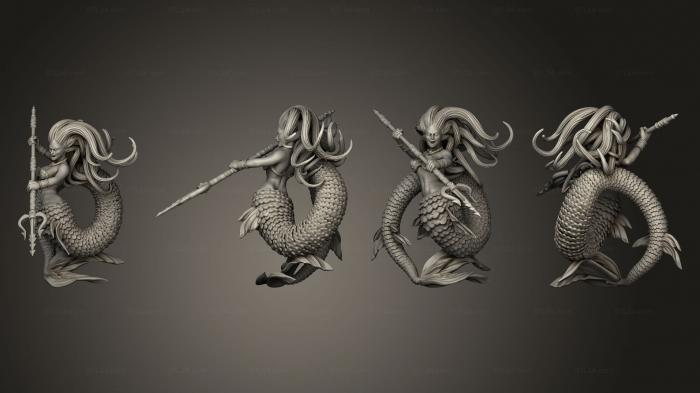 Military figurines (Underwater Mayhem Mermaid Trident, STKW_14147) 3D models for cnc