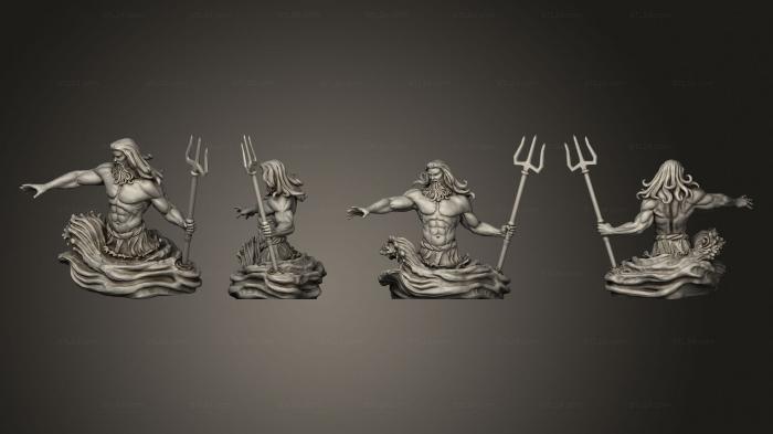Military figurines (Underwater Mayhem Sea God Poseidon Huge, STKW_14151) 3D models for cnc