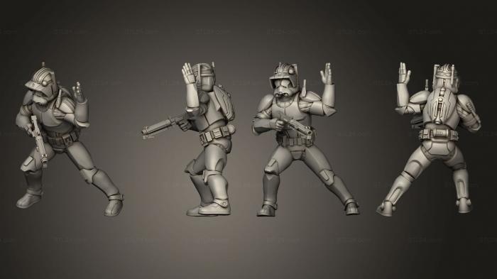 Military figurines (union trooper commander, STKW_14166) 3D models for cnc