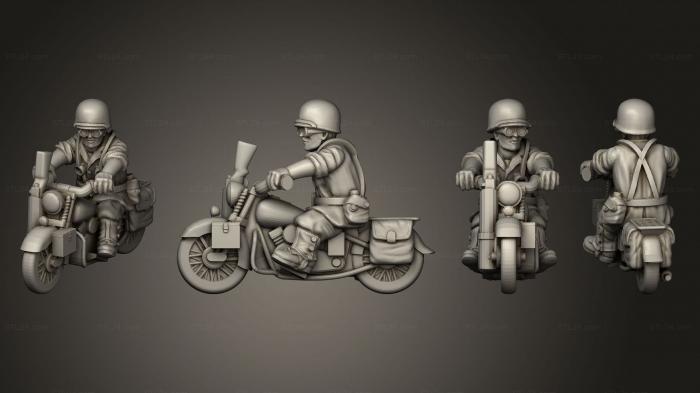 Military figurines (US MOTORCYCLE DRIVER, STKW_14231) 3D models for cnc