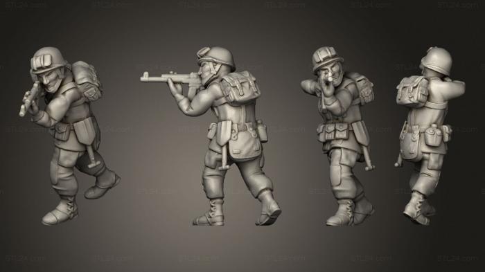 Military figurines (US paratrooper 4, STKW_14235) 3D models for cnc
