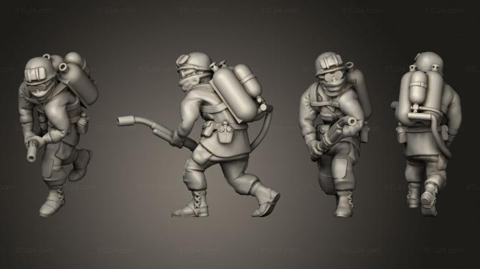 Military figurines (US paratrooper 6 flammethrower, STKW_14237) 3D models for cnc
