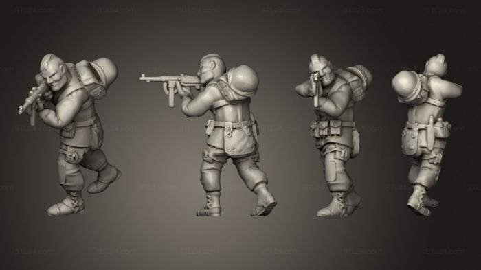 Military figurines (US paratrooper 10 mp 44, STKW_14241) 3D models for cnc