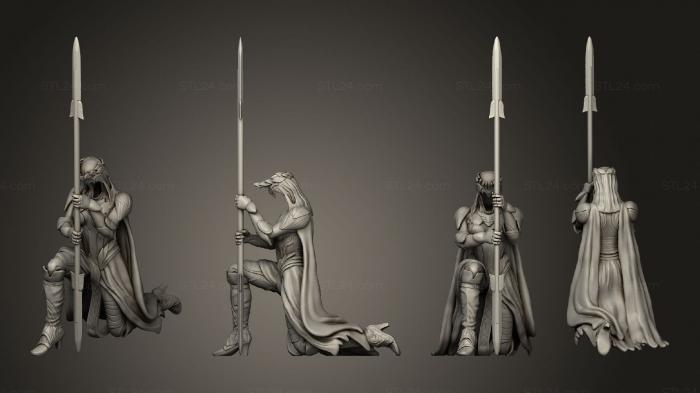 Military figurines (Vampires Wraith Female Kneeling v 1, STKW_14310) 3D models for cnc