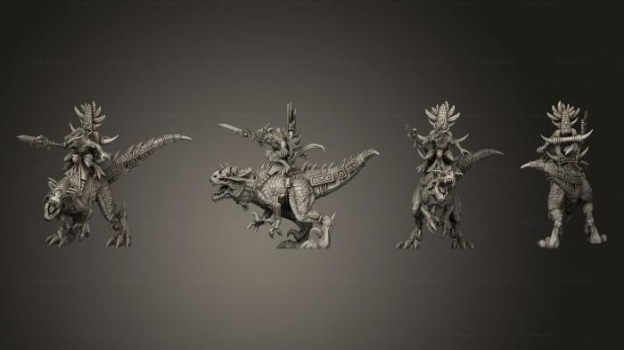 Military figurines (Veteran on Tyrannosaur, STKW_14374) 3D models for cnc