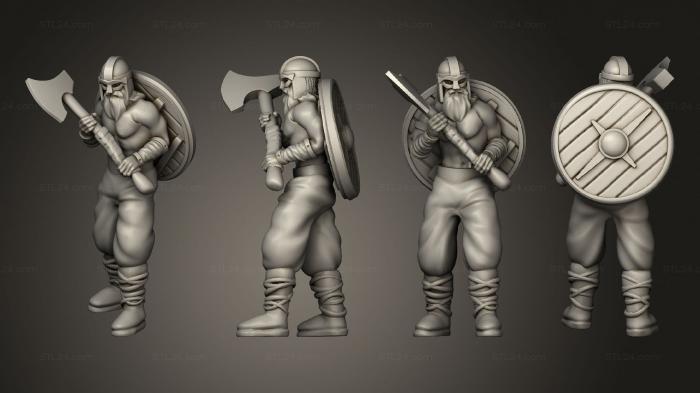 Military figurines (Viking Longboat Raider v 2, STKW_14396) 3D models for cnc