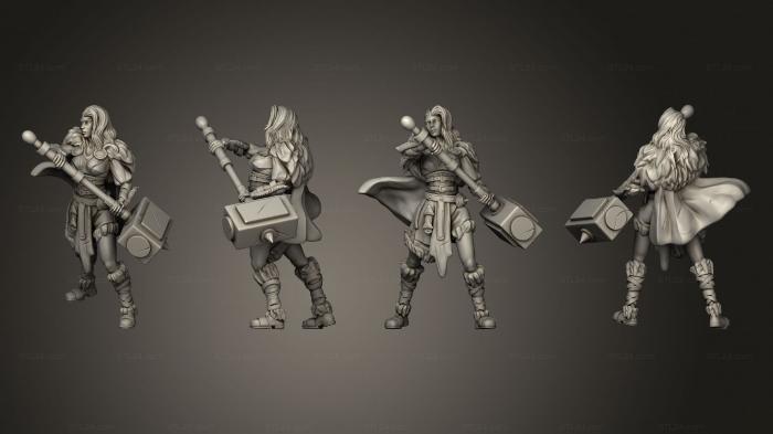 Military figurines (Viking Raider Female Hammer, STKW_14400) 3D models for cnc