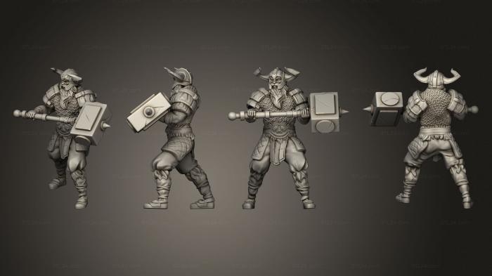 Military figurines (Viking Raider Male Hammer, STKW_14404) 3D models for cnc
