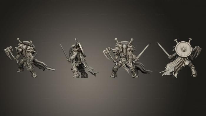 Статуэтки военные (Викинги - Боги и Герои Эйнхерий 3, STKW_14414) 3D модель для ЧПУ станка