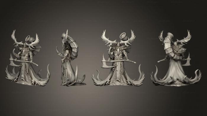 Статуэтки военные (Боги и Герои викингов Хеймдалль, STKW_14418) 3D модель для ЧПУ станка