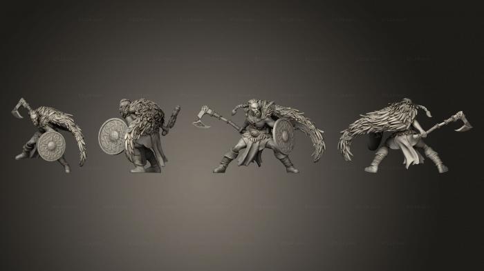 Статуэтки военные (Викинги Боги и Герои Viking warrior 2, STKW_14437) 3D модель для ЧПУ станка