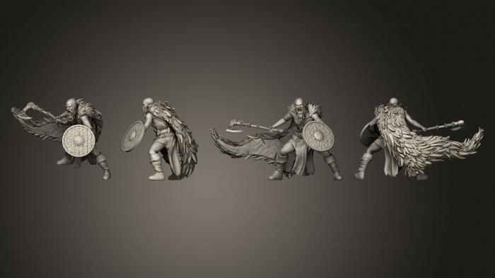 Статуэтки военные (Викинги Боги и Герои Viking warrior 3, STKW_14438) 3D модель для ЧПУ станка