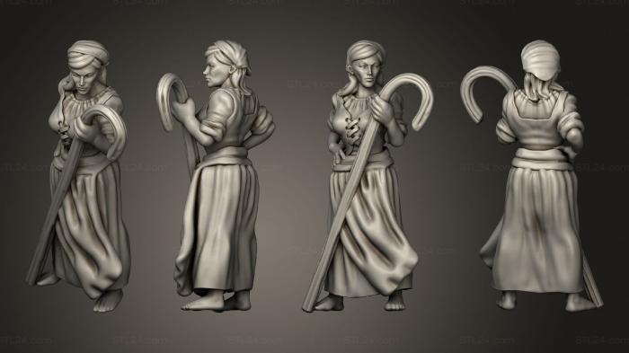 Military figurines (Villager Female Shepherd, STKW_14449) 3D models for cnc