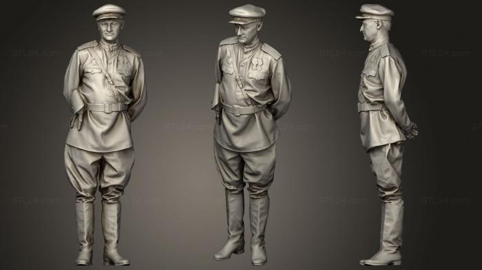 Military figurines (Man in officer uniform, STKW_1448) 3D models for cnc
