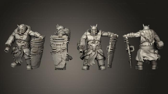 Military figurines (Vultures Horde ogres redesign ogr v 2 axe hand 1 001, STKW_14532) 3D models for cnc