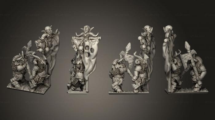 Military figurines (Wakes Emporium Greater Beastkin halberd Command Stand 3, STKW_14561) 3D models for cnc