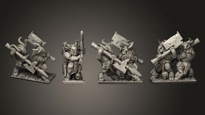 Military figurines (Wakes Emporium Greater Beastkin halberd Stand 1, STKW_14562) 3D models for cnc