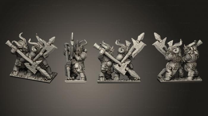 Military figurines (Wakes Emporium Greater Beastkin halberd Stand 5, STKW_14566) 3D models for cnc