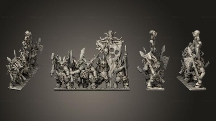 Military figurines (Wakes Emporium Greater Beastkin Regular Command Stand 1, STKW_14567) 3D models for cnc