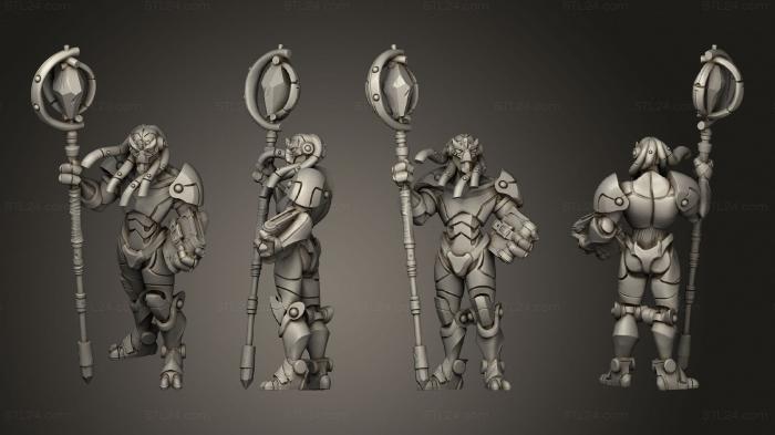 Military figurines (warforged warlock dreads mechanical, STKW_14637) 3D models for cnc