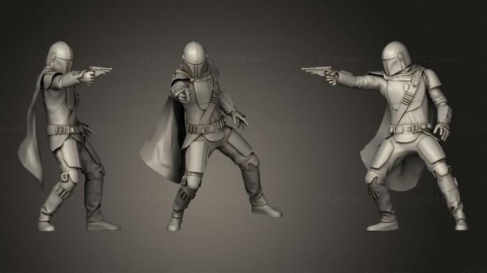 Military figurines (Mandalorian guning, STKW_1464) 3D models for cnc