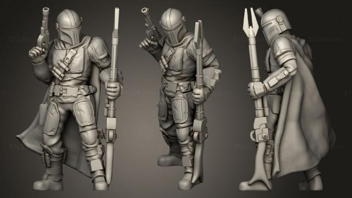 Military figurines (Mandalorian pose3, STKW_1465) 3D models for cnc