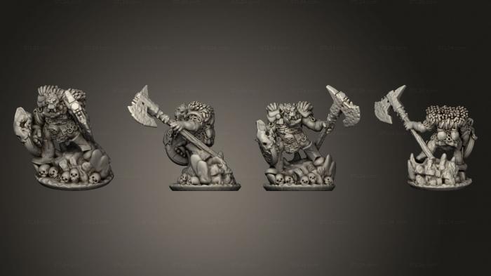 Military figurines (warmaster orc champion, STKW_14657) 3D models for cnc