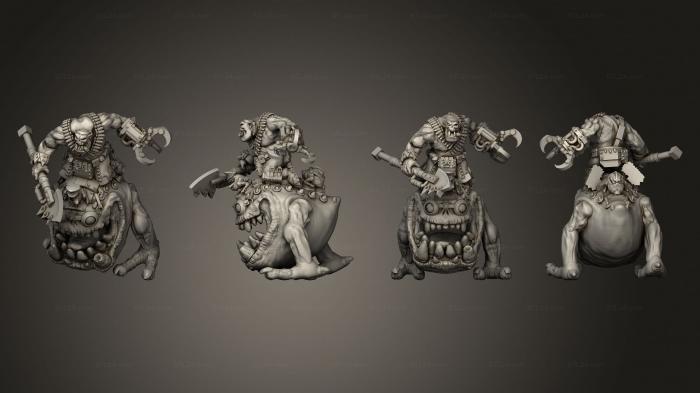 Military figurines (Warmistress Dogosaur Warboss, STKW_14658) 3D models for cnc