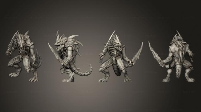 Military figurines (Warrior 6 Swords, STKW_14667) 3D models for cnc