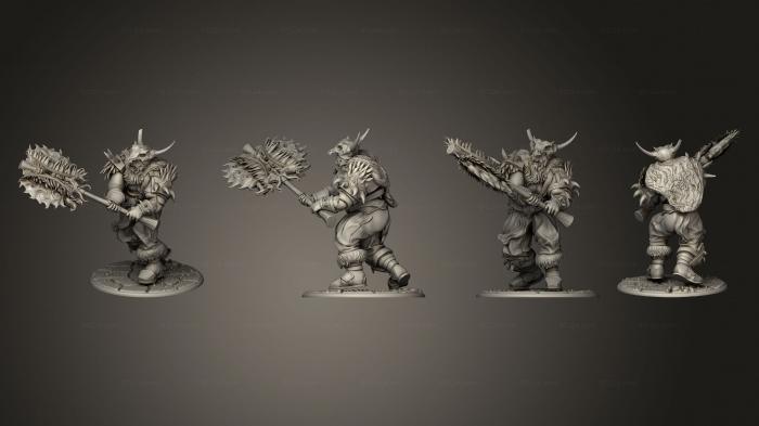 Military figurines (Warrior Attacking Huge, STKW_14679) 3D models for cnc