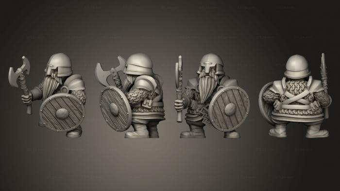 Military figurines (Warriors 4 Axe, STKW_14753) 3D models for cnc
