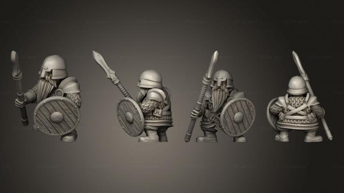 Military figurines (Warriors 4 Spear, STKW_14755) 3D models for cnc