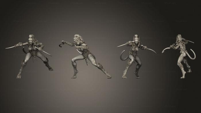 Military figurines (Werejaguar Lady Dagger, STKW_14786) 3D models for cnc