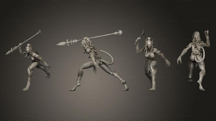 Military figurines (Werejaguar Lady Spear, STKW_14787) 3D models for cnc